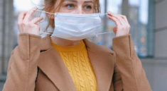 asthma woman wearing mask